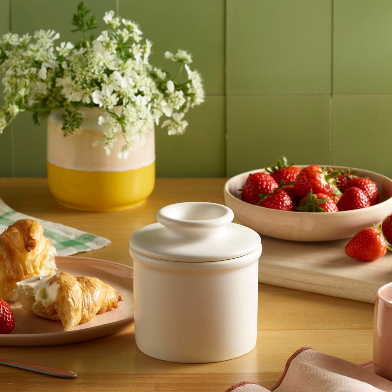 Butter Bell جرس الزبدة - جرس الزبدة الأصلي من L. Tremain، وعاء زبدة سيراميك فرنسي للحفاظ على الزبدة القابلة للدهن، وعاء زبدة سيراميك فرنسي، منتج خاص (عاجي غير لامع) - Image 2